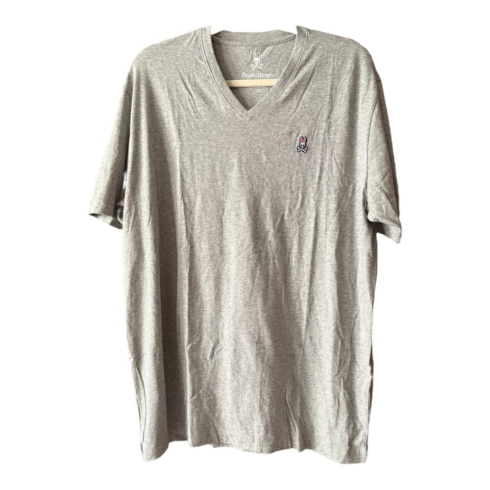 Psycho Bunny Pima Cotton V-Neck Tee – Heather Gray – Size 7 (XL) NWOT BJ3